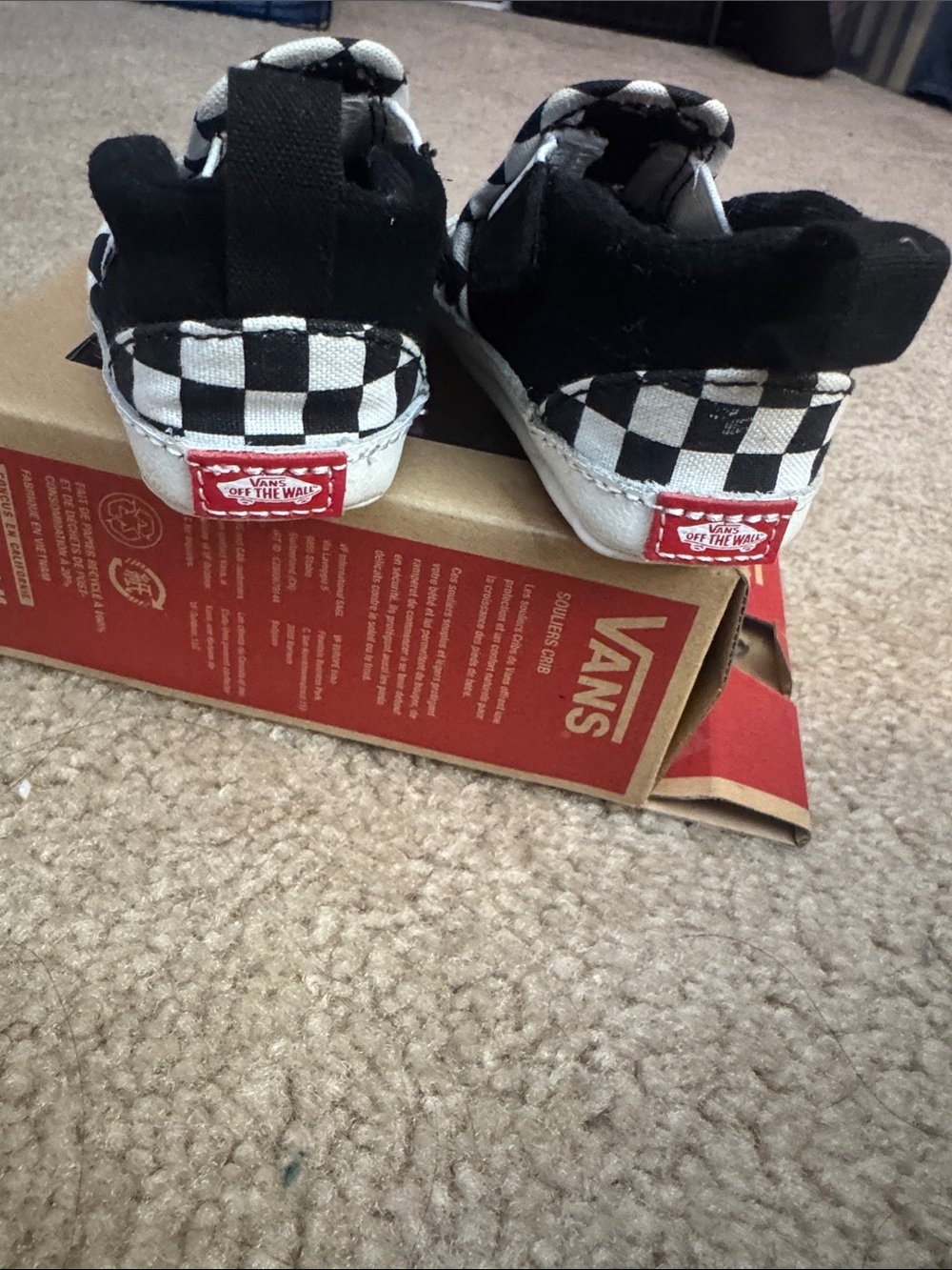 Vans Black & White Checkerboard Baby Slip-On Shoes. USED - Picture 8 of 12